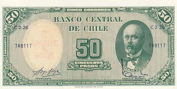 5 centesimos (50 peso üzerine basılmıştır P#121)