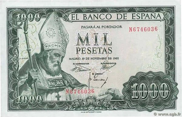 1000 Pesetas (Sevillalı Isidoro, Aziz Isidoro)