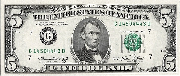 5 dollars