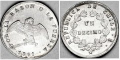 1 décimo 1860-1862 - Şili
