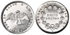 1/2 decimo 1860-1862 - Şili
