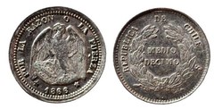 1/2 décimo 1865-1866 - Şili