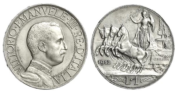 1 lire (Vittorio Emanuele III) 1908-1913 - İtalya